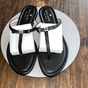 Kate Spade New York Leather Bow Accents Slides - Black Sandals ...